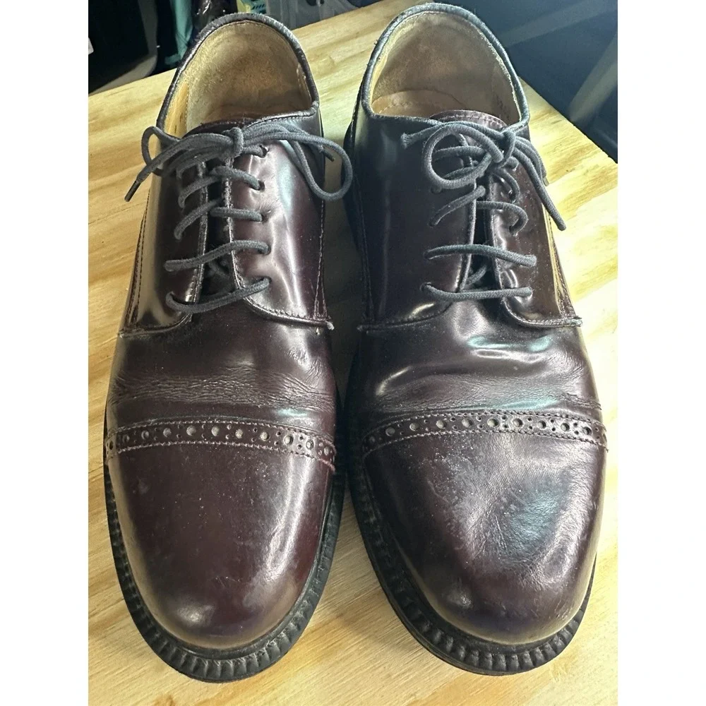 Bass Men's Leather Cap Toe Oxford Dress Shoes – Size 9 M – Brown‎